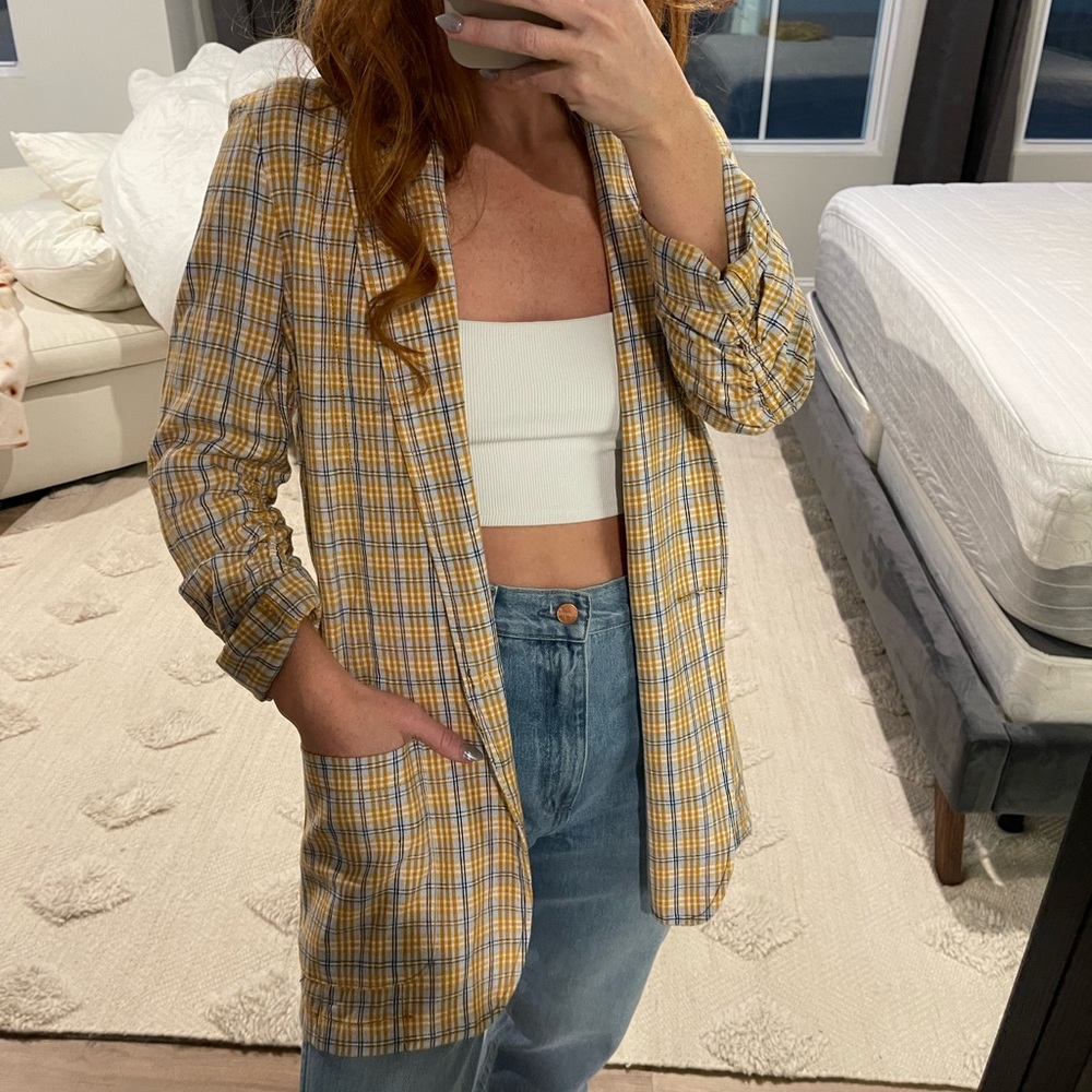 Plaid Blazer Max Studio